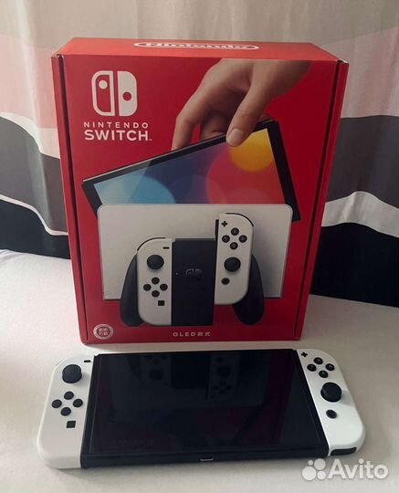 Nintendo switch Oled Белая прошитая, чип, игры