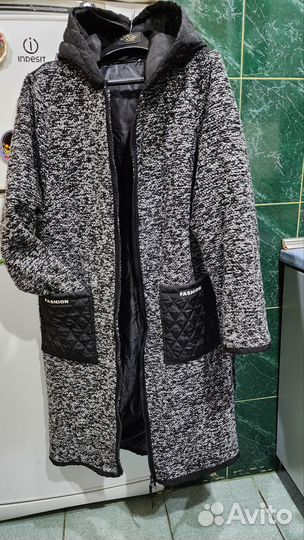 Пальто комбинированное.демисезон