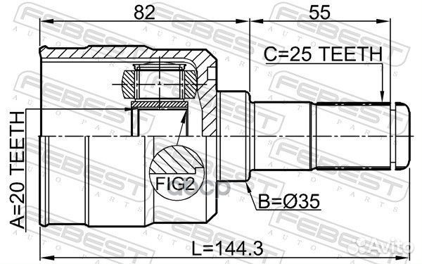 ШРУС внутренний 20X35X25 hyundai tucson 18- 121