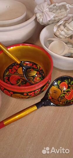 Посуда хохлома дерево