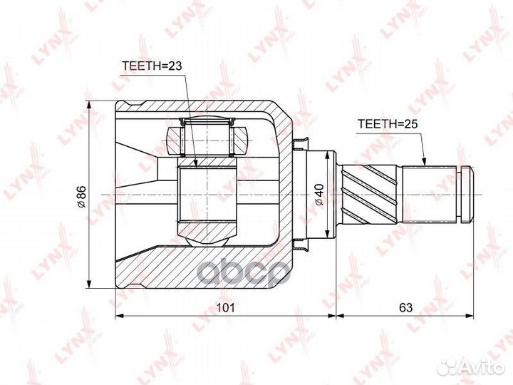Шрус внутренний подходит для nissan AD(Y10/1) 1