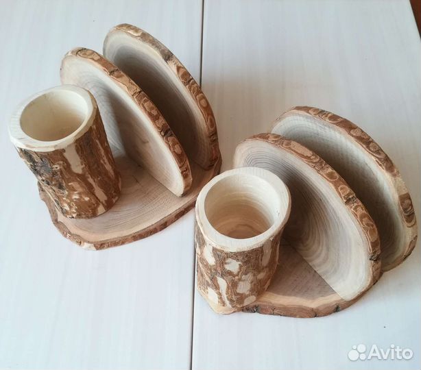 Салфетница подставка из дерева, декор