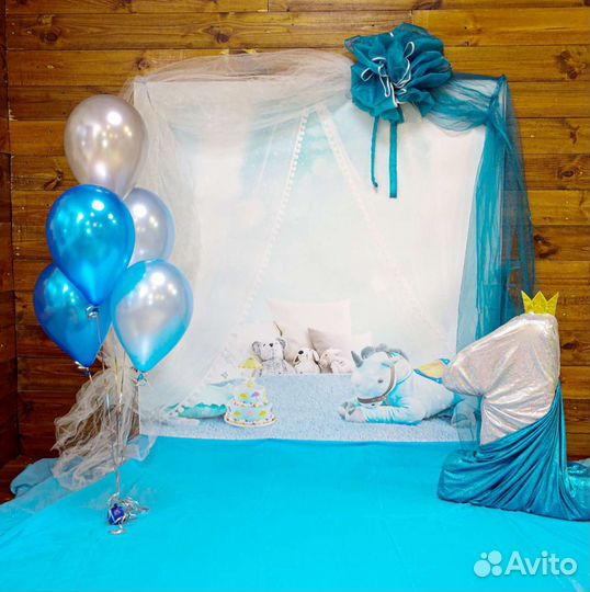 Фотозона голубая и розовая