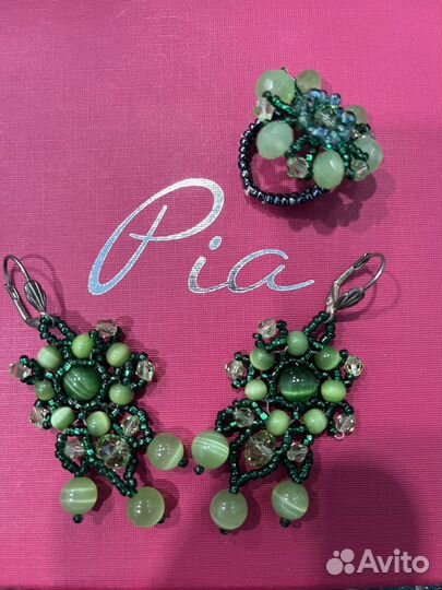 Серьги кольцо кошачий глаз