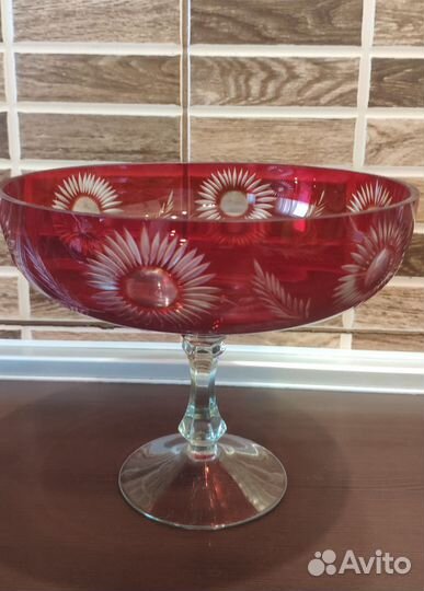 Ваза для фруктов фруктовница хрусталь СССР