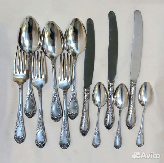 Набор столовых приборов мельхиор посеребрение.зиш
