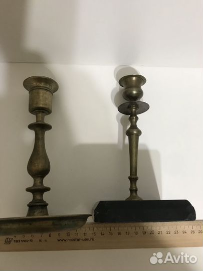 Старинные подсвечники. Бронза 19 век. 2шт