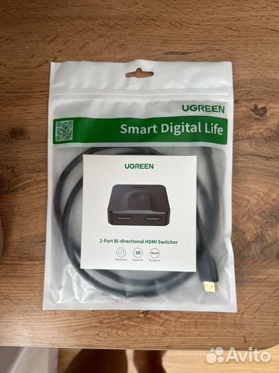 Ugreen hdmi Switcher +hdmi кабель 4К-2K 60Hz