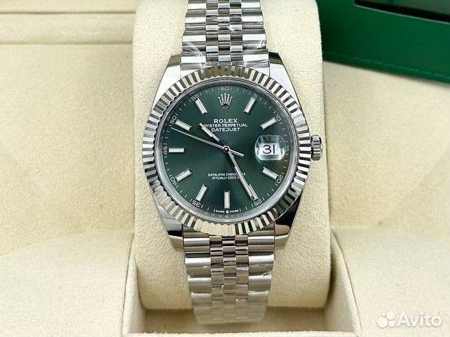 Часы Rolex DateJust II 41 mm Зелёный Мятный