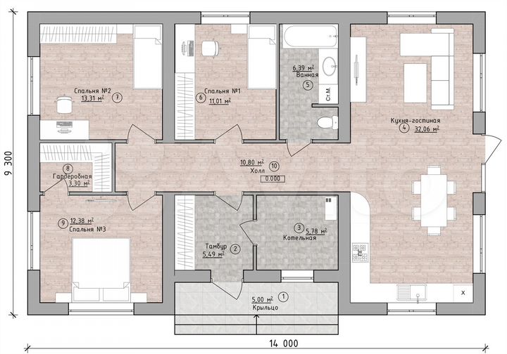 Дом 105,5 м² на участке 12,5 сот.
