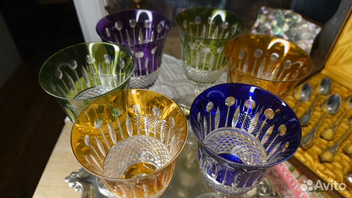 Бокалы цветной хрусталь Франция, Лорейн