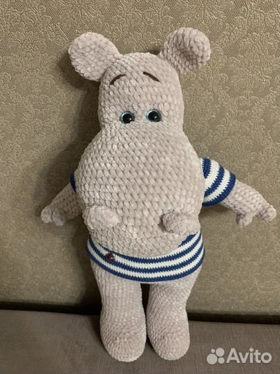 Бегемотик (вязаные игрушки амигуруми крючком)