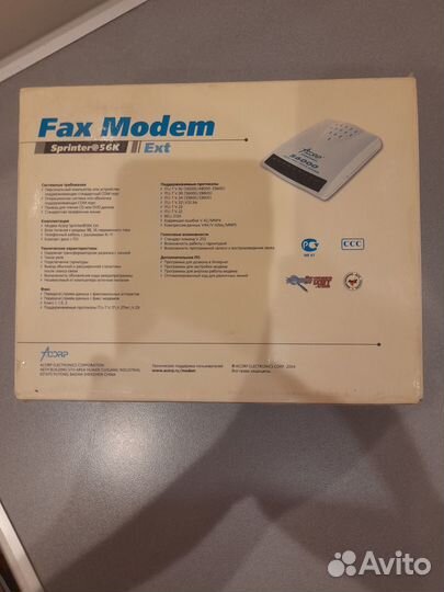Факс-модем Sprinter 56 k Acorp новый
