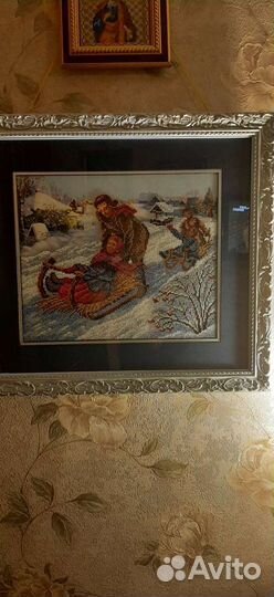Картина вышивка бисером подарок на новый год