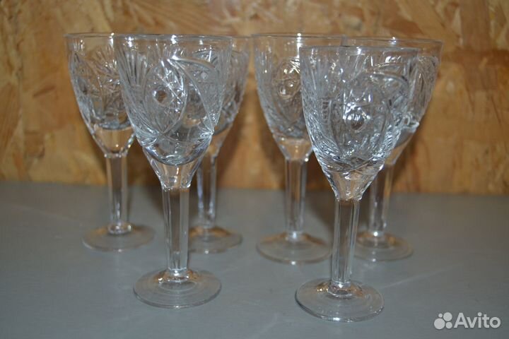 Фужеры бокалы рюмки хрусталь старые разные