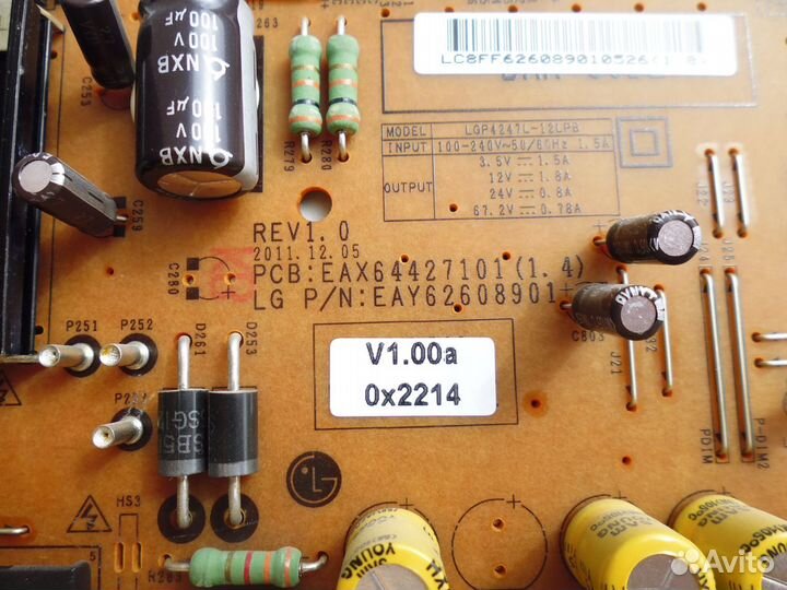 Блок питания EAX64427101(1.4) от LG 42LM580T