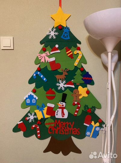 Ёлка из фетра детская. Подарок на Новый год