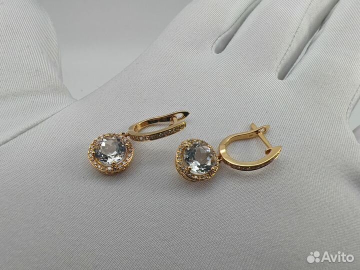Пара серёг 585 пробы с бриллиантами. Рассрочка