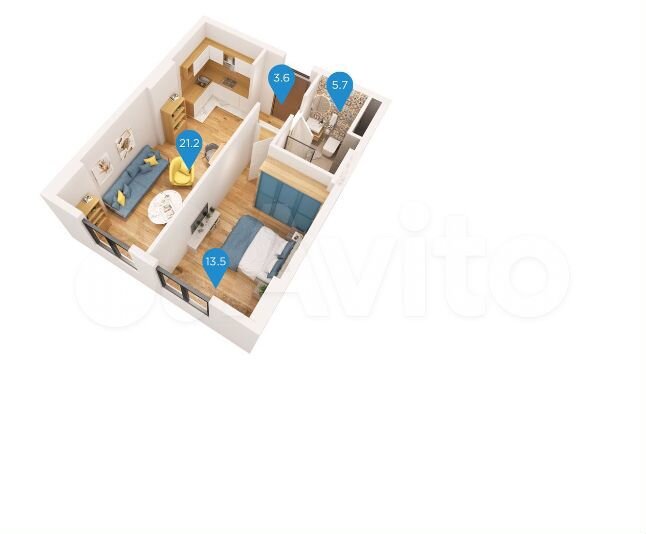 2-к. квартира, 44 м² (Грузия)