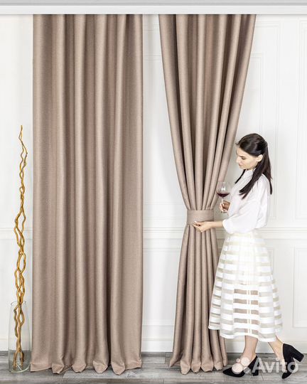 Шторы рогожка Орфей Нюд