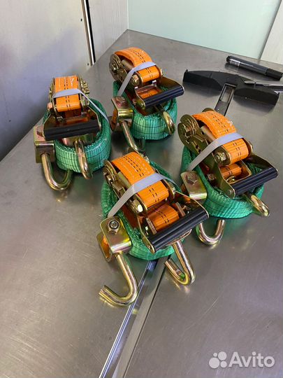 Ремни стяжные поворотные крюки 3 тн. / 4 м + чехол