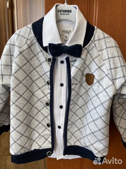 Рубашка, бомбер и бабочка, 110р-р,Турция