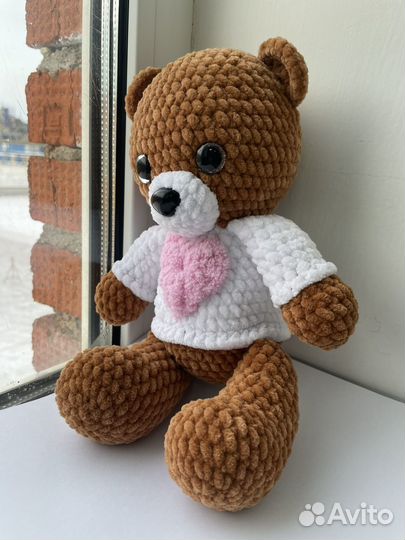 Вязаная игрушка мишка