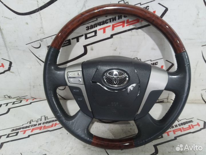 Руль toyota alphard vellfire ANH20W ANH25W ATH20W GGH20W GGH25W мультируль кожа под дерево черный, 0