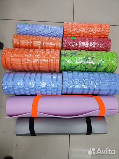 Гантели фитнес коврик валик резинки грифы штанга