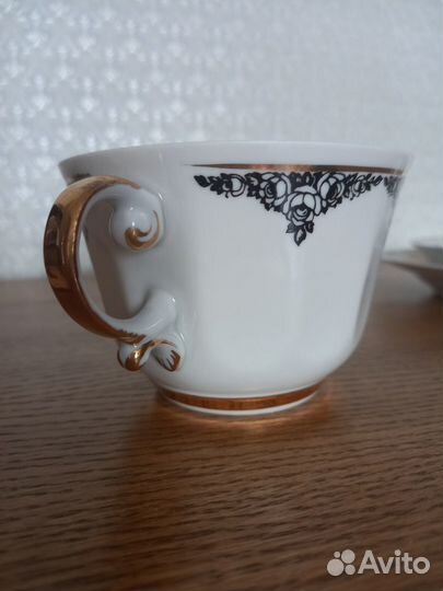 Фарфоровое чайное трио Рига