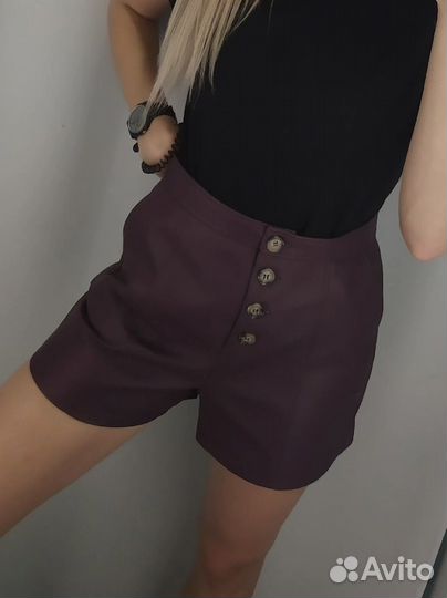Шорты женские кожаные