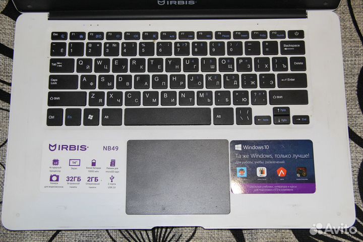 Ноутбук Irbis 4 ядра/2 Gb/SSD 32+64 (карта памяти)