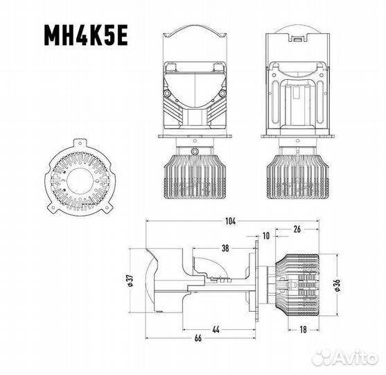 Светодиодные мини линзы MTF Light minilens H4/H19