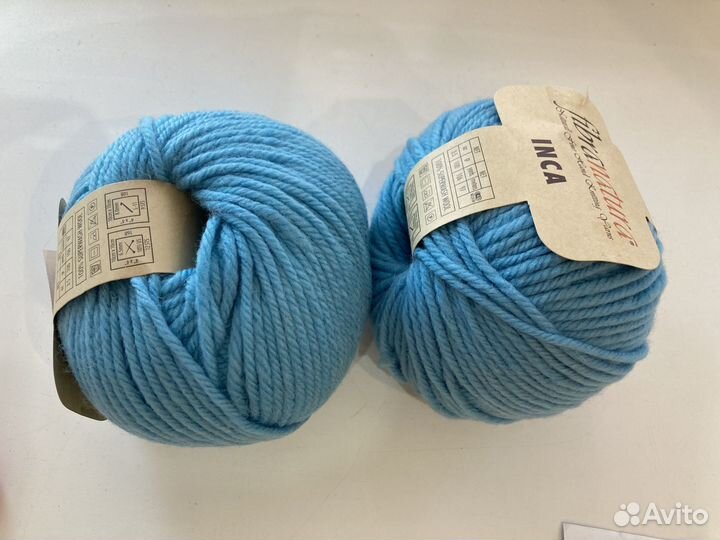 Пряжа Fibra natura inca 2 шт голубой