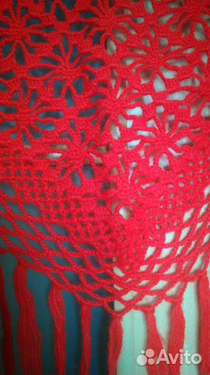 Новая Ажурная красная шаль ручной работы