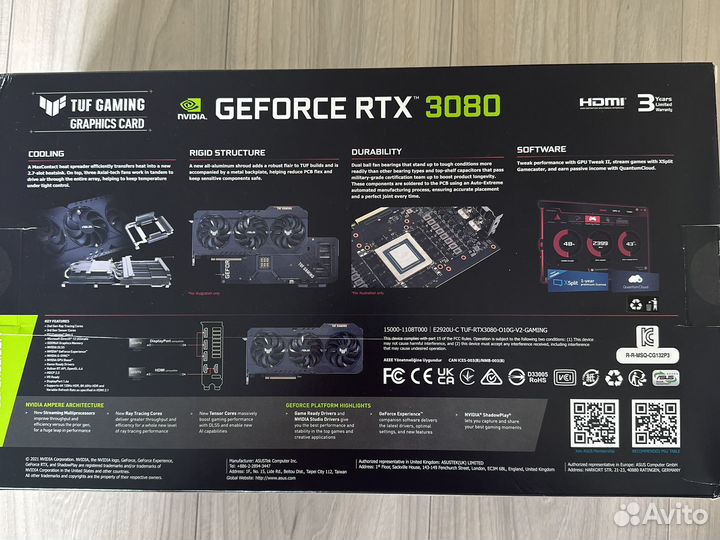 Видеокарта asus tuf gaming rtx 3080