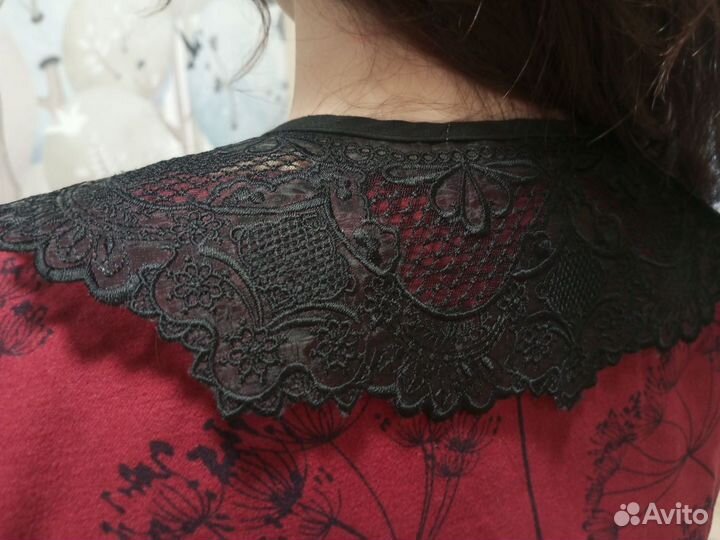 Воротник съёмный чёрный на завязках