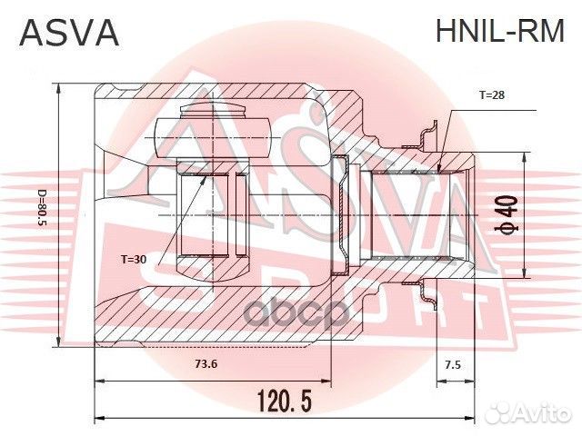 ШРУС внутренний перед прав hnilrm asva