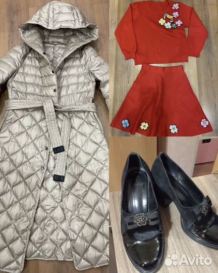 Пальто демисезонное, костюм, туфли
