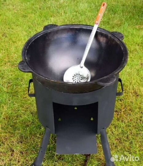 Казан чугунный 16 литров с печкой