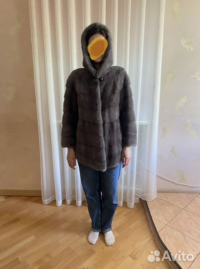 Шуба норковая с капюшоном 44 46
