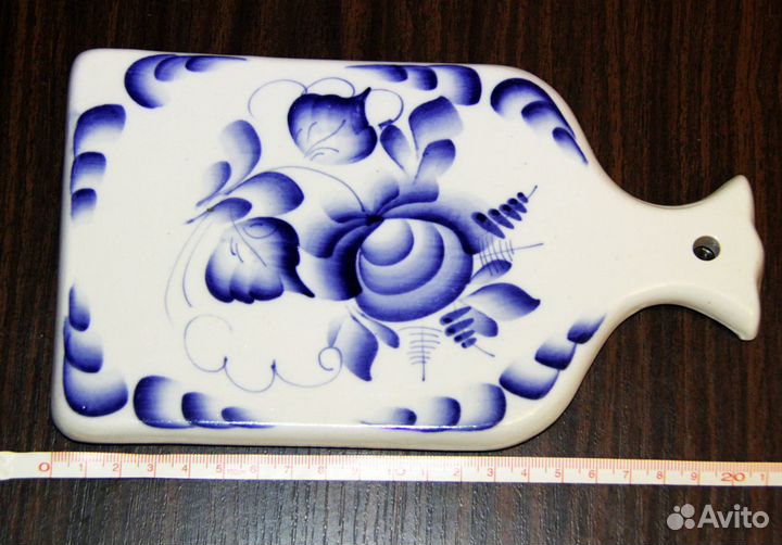 Разделочная (сырная) доска Гжель, сделано в СССР