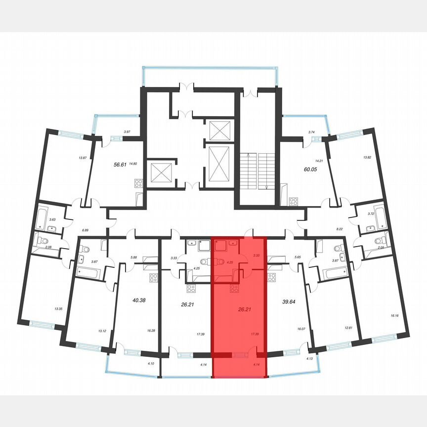 Квартира-студия, 29,1 м², 17/22 эт.