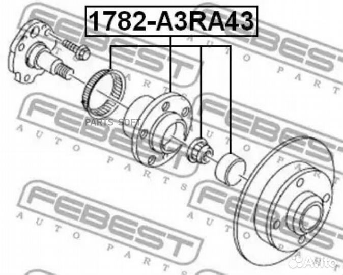Febest 1782A3RA43 1782-A3RA43 ступица колеса задня