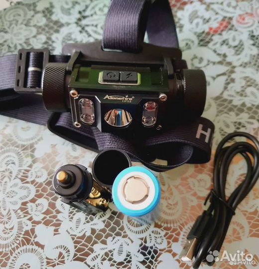 Мощный налобный фонарь новый