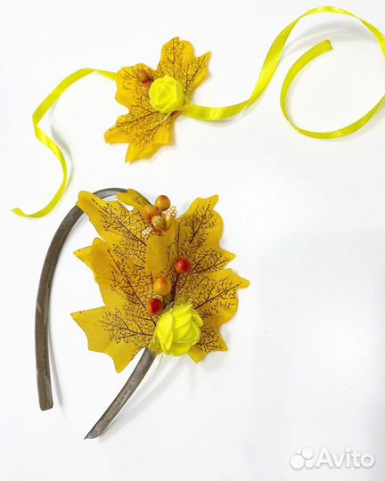 Ободок осень и браслет осенний листочек