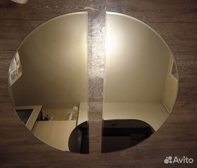 Зеркало бронзовое, полукруг с фацетом
