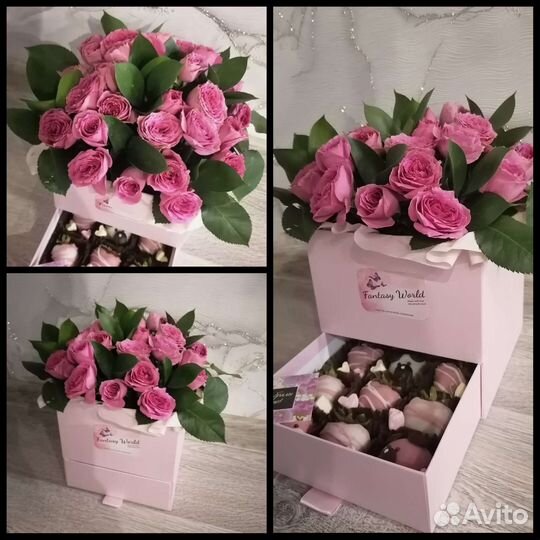 Клубника и шоколадные цветы на 1 сентября