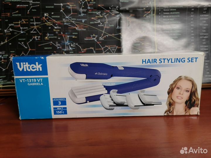 Утюжок стайлер для волос Vitek с насадками
