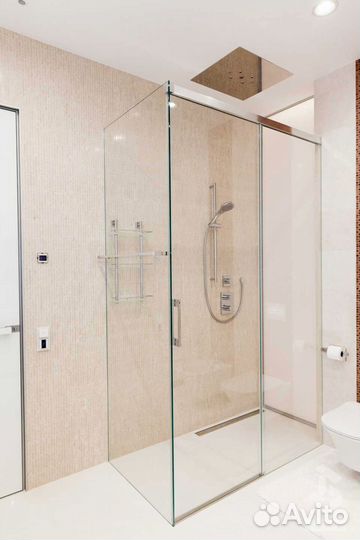 Перегородки из стекла в душевую под ключ